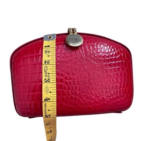 Red Faux Croc Clutch with Shoulder Strap Purse Vintage Y2K - Picture 10 of 11